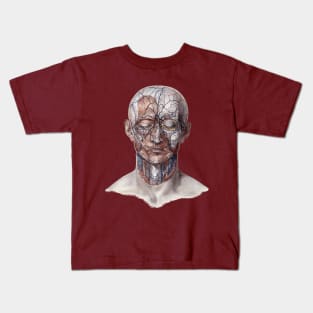 Vintage Human Anatomy, Head with Blood Vessels Kids T-Shirt